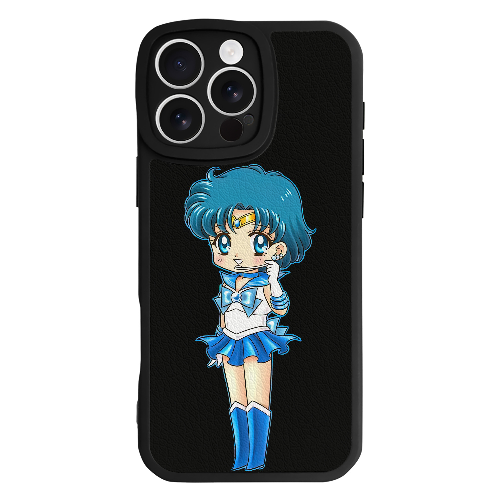 （画像用） 美少女戦士セーラームーン 水野 亜美 みずの あみ Sailor Moon Mizuno Ami 【iPhone 16シリーズ対応】シリコンスマホケース（レザー調） 材質：シリコン